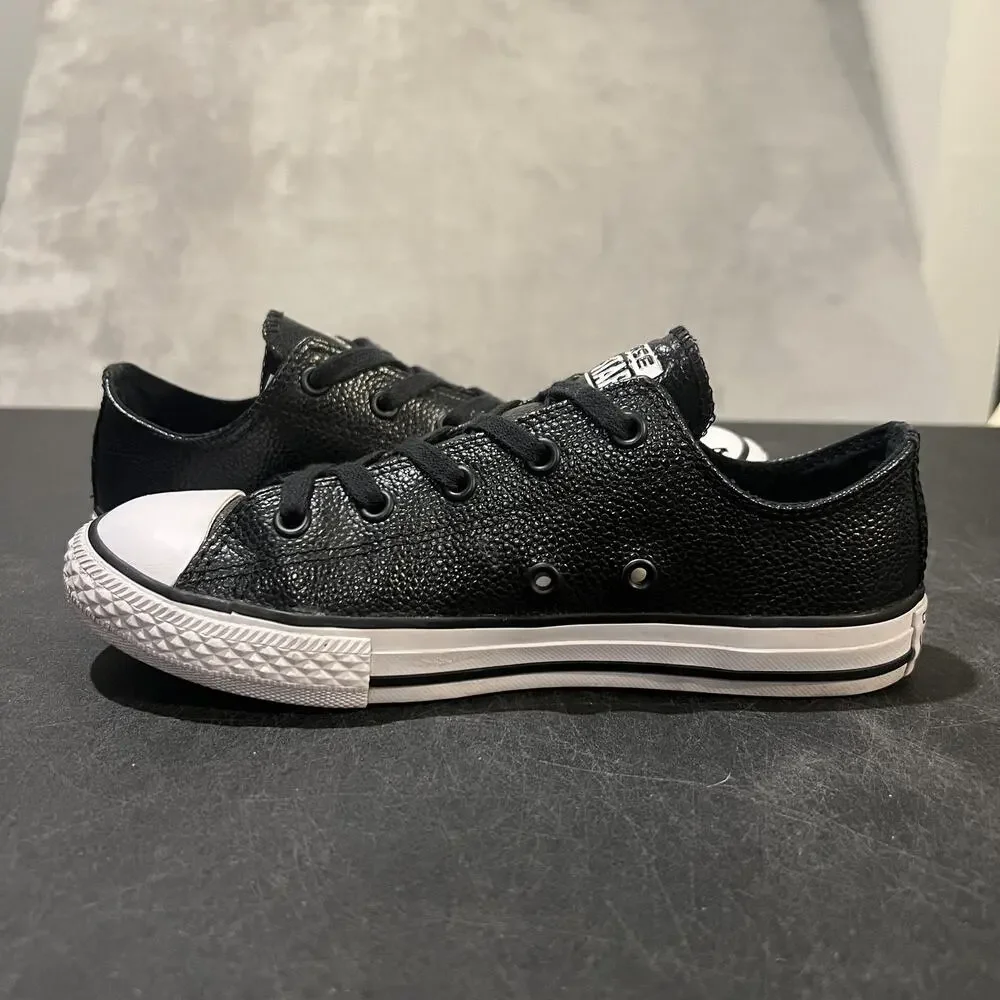 Converse Shoes Youth Size 3Y Black Chuck Taylor All Star Low Leather 353349C